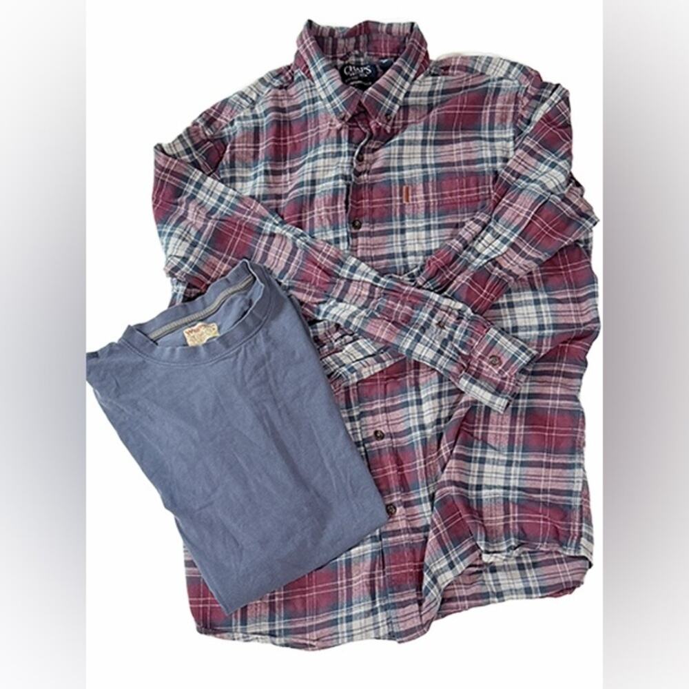 XLarge Mens Bundle lot tops: chaps button down wrangler blue shirt